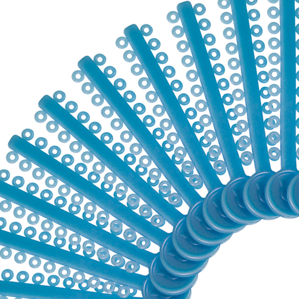 LIGADURA MODULAR AZUL PERLA PAQUETE DE 1012 UNIDADES ORTHOMETRIC REF. 60.06.1025