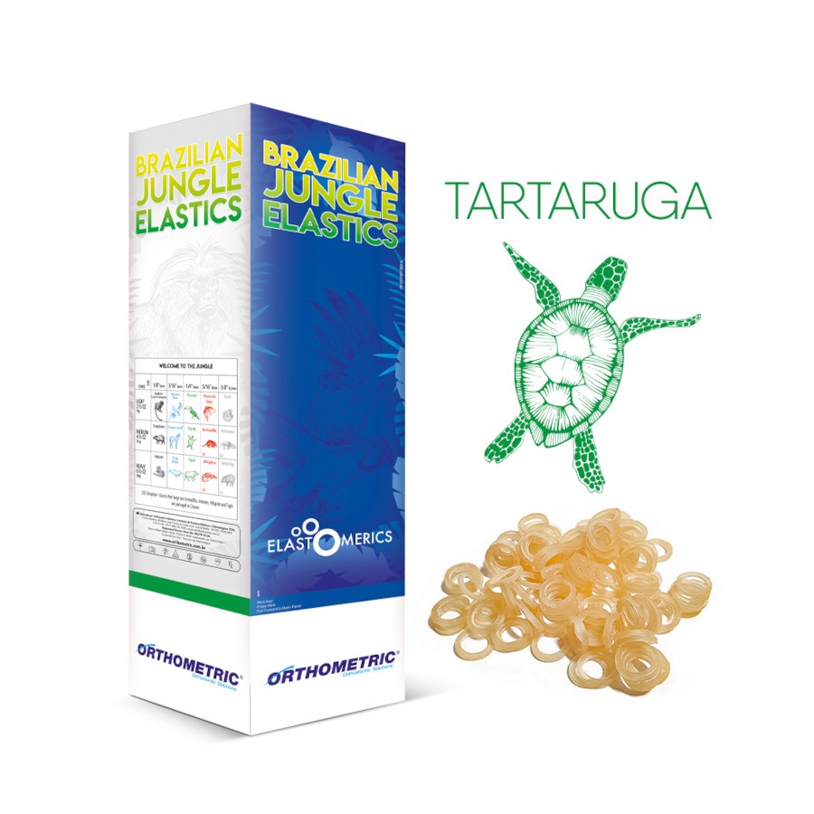 ELASTICO INTRAORAL 1/4" MEDIO 4.5OZ. FUERZA TORTUGA VERDE PAQUETE DE 5000 UNIDADES ORTHOMETRIC REF. 60.10.2018
