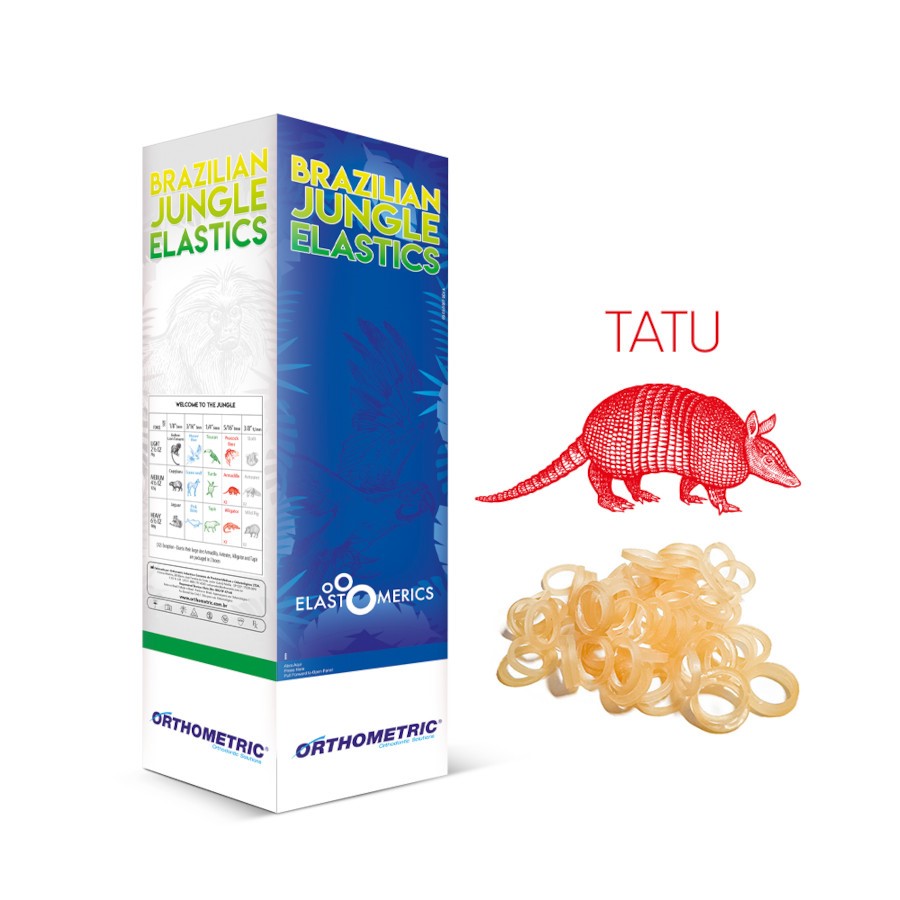 ELASTICO INTRAORAL 5/16" MEDIO 4.5OZ. ARMADILLO ROJO PAQUETE DE 5000 UNIDADES ORTHOMETRIC REF. 60.10.2014