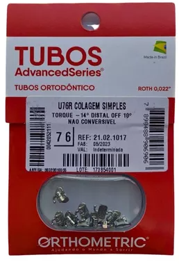TUBOS BONDEABLES ADVANCED 1ERA MOLAR SUPERIOR DERECHO 16/17 PAQUETE 1O UNIDADES ORTHOMETRIC REF 21.02.1017
