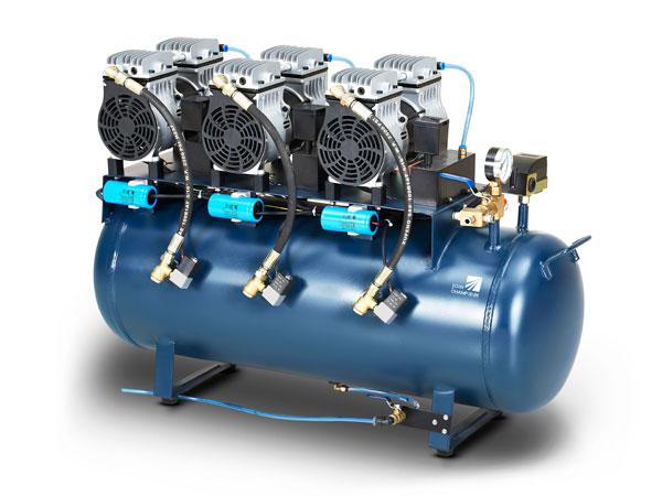 COMPRESOR DENTAL 3 CABEZAS 1650W 90L TANQUE DE ACERO ZC300-3