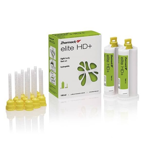 [49088] SILICONA DE ADICION ELITE HD+LIGTH BODY FAST 2 CARTUCHOS + 12 PUNTAS (VERDE) KIT REF. C203040