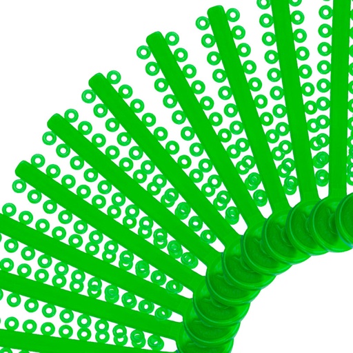 [52525] LIGADURA MODULAR VERDE CRISTAL PAQUETE DE 1012 UNIDADES ORTHOMETRIC REF. 60.06.1006