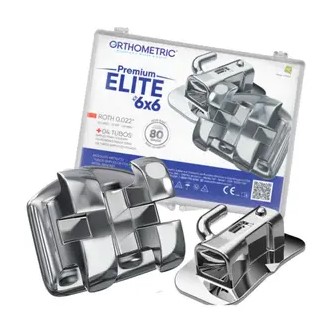 [52710] MINI BRACKETS METALICOS PREMIUM ELITE  MBT 0.022" + 4 TUBOS 6X6 ORTHOMETRIC REF. 11.21.2912